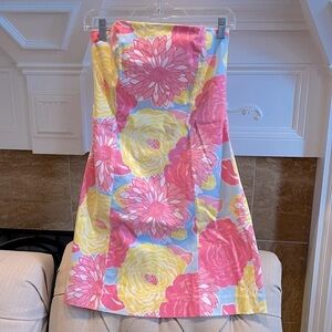 Stephanie B. Strapless Flower Dress